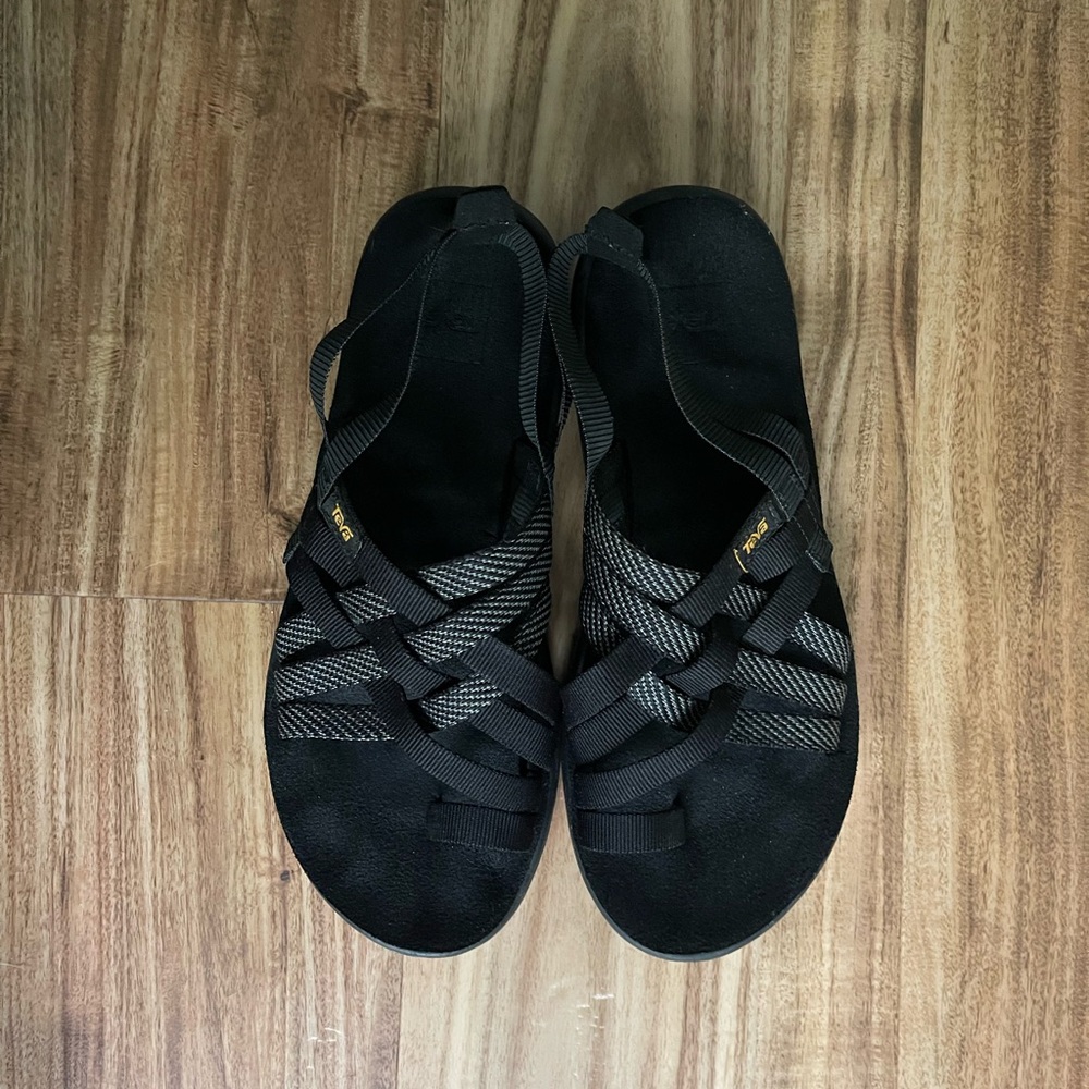 Teva Voya Black Strappy Sandals